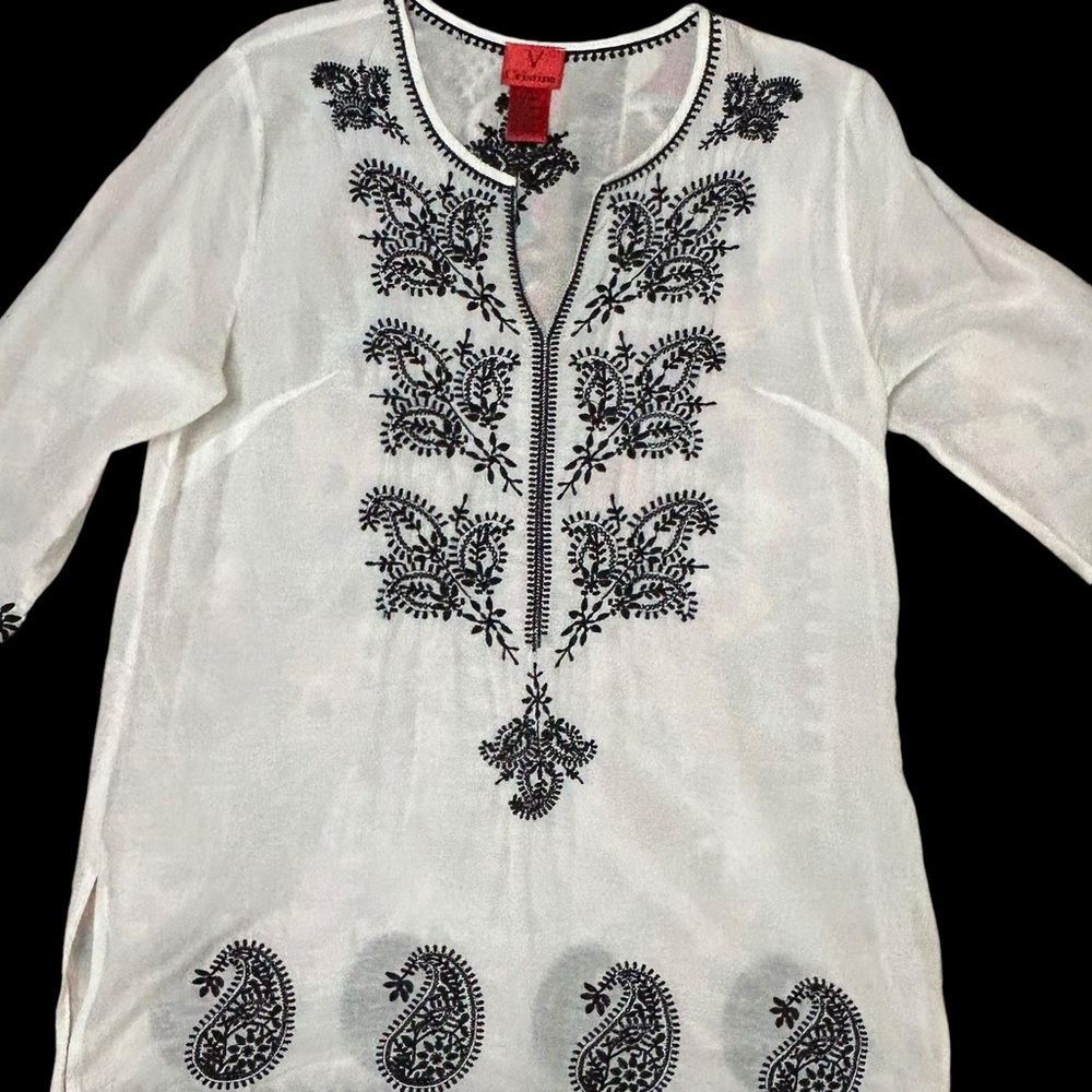 V. Cristina Embroidered Tunic- Med - Picture 8 of 10